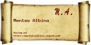 Mentes Albina névjegykártya